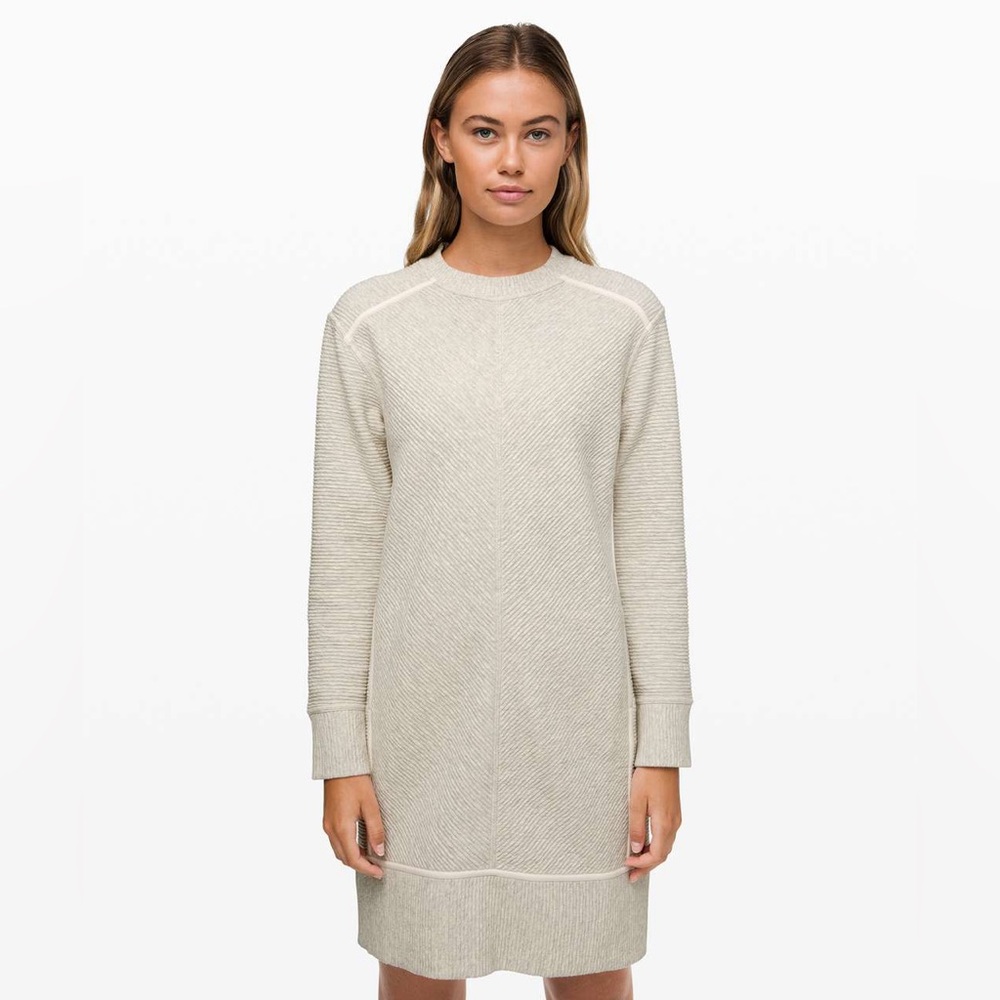 Lululemon On Repeat Dress ~ Heathered Light Ivory